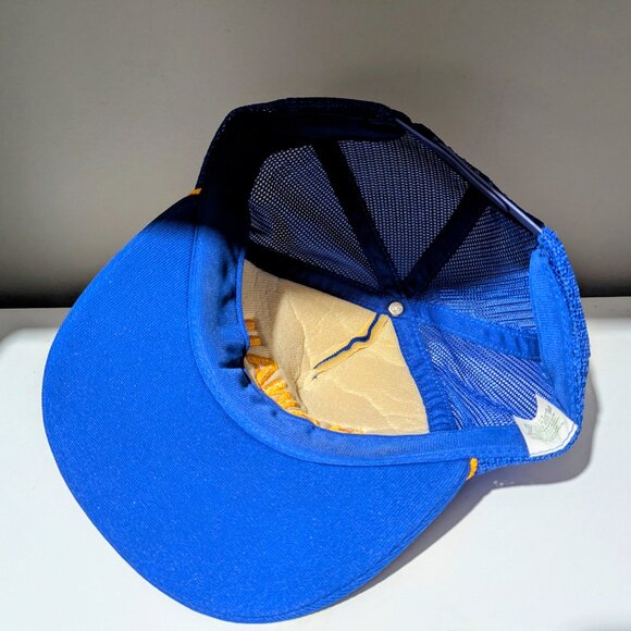 Vintage Hawaii Trucker Hat – 1980s Foam Front Snapback – Blue & Gold - Picture 4 of 5